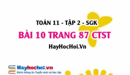 Bài 10 trang 87 Toán 11 tập 2 Chân trời sáng tạo